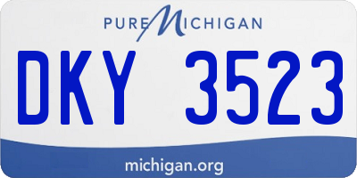MI license plate DKY3523