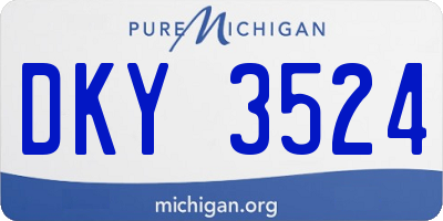 MI license plate DKY3524