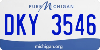 MI license plate DKY3546