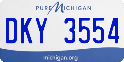 MI license plate DKY3554