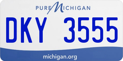 MI license plate DKY3555