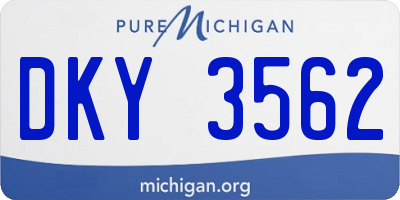 MI license plate DKY3562