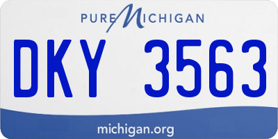 MI license plate DKY3563