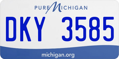 MI license plate DKY3585