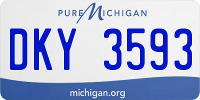 MI license plate DKY3593