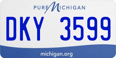 MI license plate DKY3599