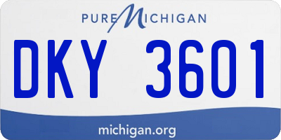 MI license plate DKY3601