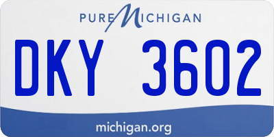 MI license plate DKY3602