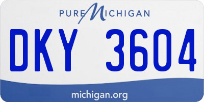 MI license plate DKY3604