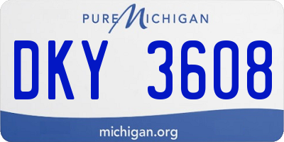 MI license plate DKY3608