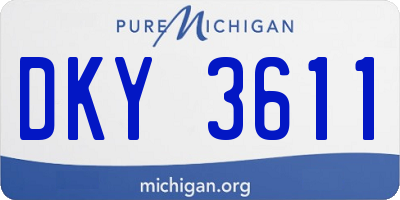 MI license plate DKY3611