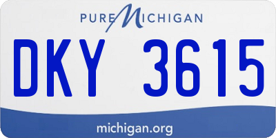 MI license plate DKY3615