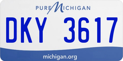 MI license plate DKY3617