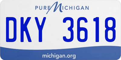 MI license plate DKY3618