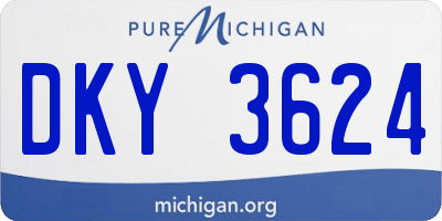 MI license plate DKY3624