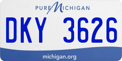 MI license plate DKY3626