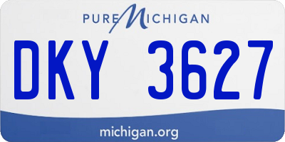 MI license plate DKY3627