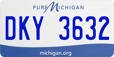 MI license plate DKY3632