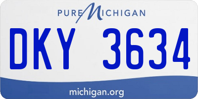 MI license plate DKY3634