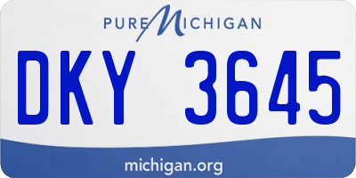 MI license plate DKY3645