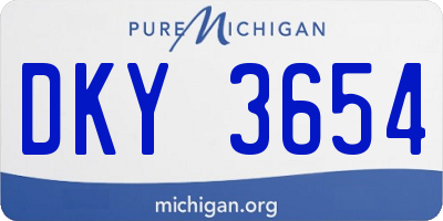 MI license plate DKY3654