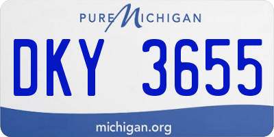 MI license plate DKY3655