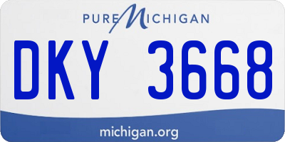 MI license plate DKY3668