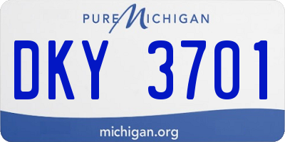MI license plate DKY3701