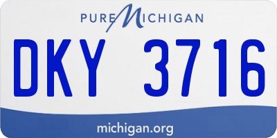 MI license plate DKY3716