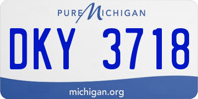 MI license plate DKY3718