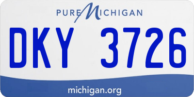 MI license plate DKY3726