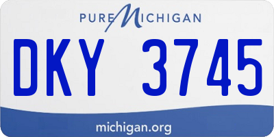 MI license plate DKY3745