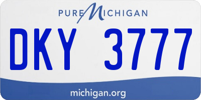 MI license plate DKY3777