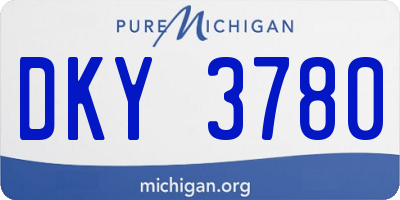 MI license plate DKY3780