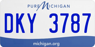 MI license plate DKY3787