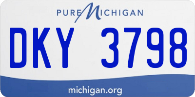 MI license plate DKY3798
