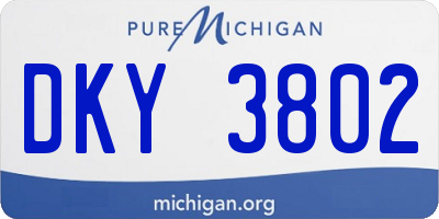MI license plate DKY3802
