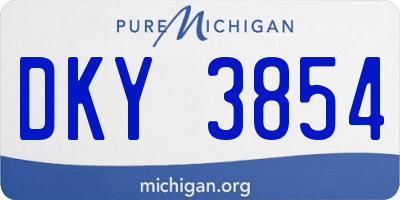 MI license plate DKY3854