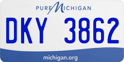 MI license plate DKY3862