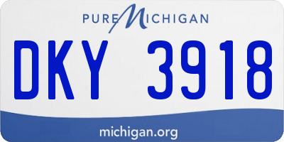 MI license plate DKY3918