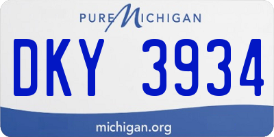 MI license plate DKY3934