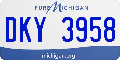 MI license plate DKY3958