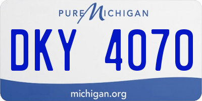 MI license plate DKY4070