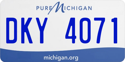 MI license plate DKY4071
