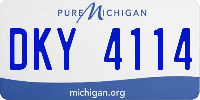 MI license plate DKY4114