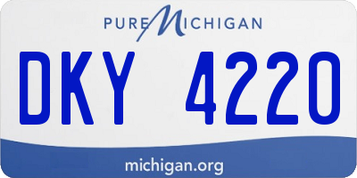 MI license plate DKY4220