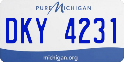 MI license plate DKY4231