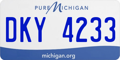 MI license plate DKY4233