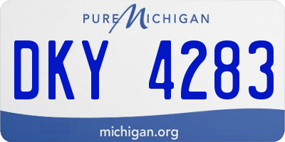 MI license plate DKY4283