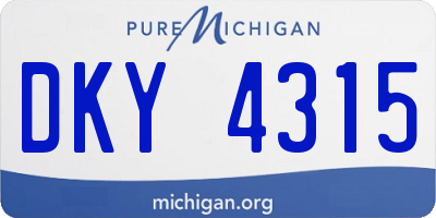 MI license plate DKY4315